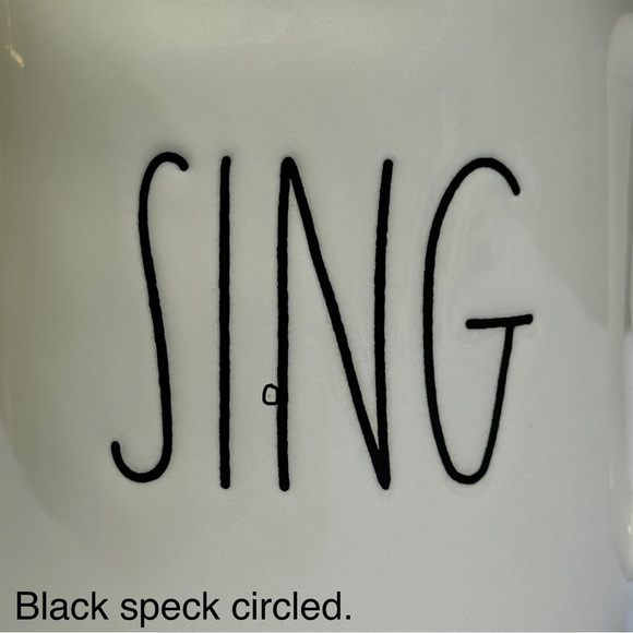 Rae Dunn SING Mug White Black Large Letter Dimples NWT 2017 OG - Picture 3 of 12